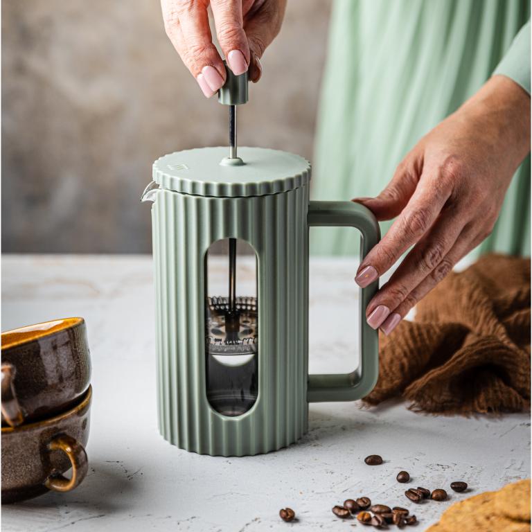 Klausberg cafetière 350 ml – koffie- en theezetter met piston, olijfgroen – foto 5