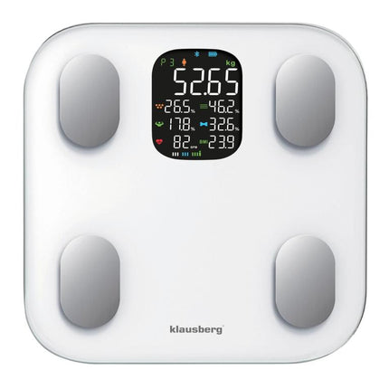 Klausberg Pèse-personne intelligent Bluetooth avec analyse corporelle et écran couleur