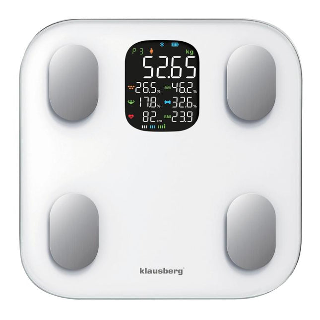 Klausberg Pèse-personne intelligent Bluetooth avec analyse corporelle et écran couleur