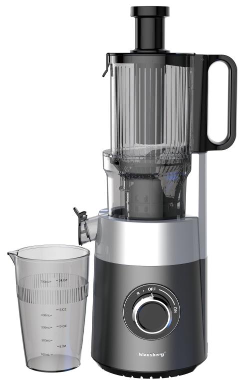 Klausberg KB-7881 Slow Juicer – Vegetable and Fruit Press | Cold Press | Wide XXL 113 mm Feed Chute | Stainless Steel Housing | Quiet Operation