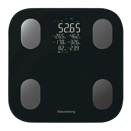 Klausberg Pèse-personne intelligent Bluetooth avec analyse corporelle et écran couleur