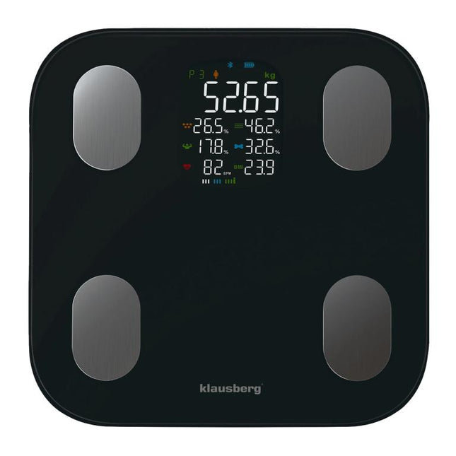 Klausberg Pèse-personne intelligent Bluetooth avec analyse corporelle et écran couleur