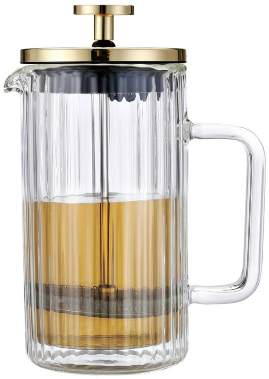 Klausberg Koffie- en Thee Zetter met Piston - Dubbelwandig Glas - 350 ml