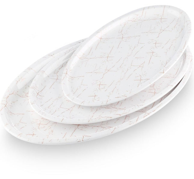 Assiette en mélamine design marbre - ronde