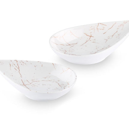 Coupelles à gouttes en mélamine motif marbre blanc