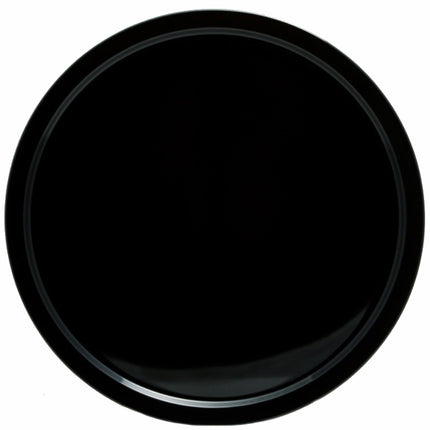 Assiette ronde en mélamine noire