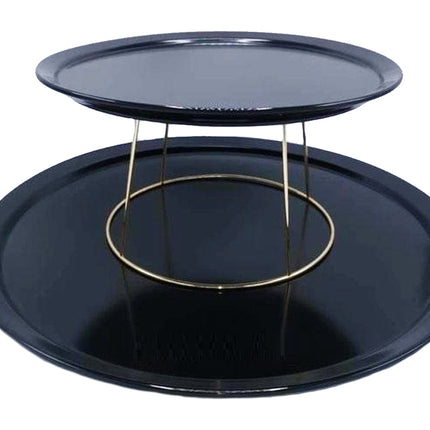 Set Réhausseur et Assiettes en mélamine noires