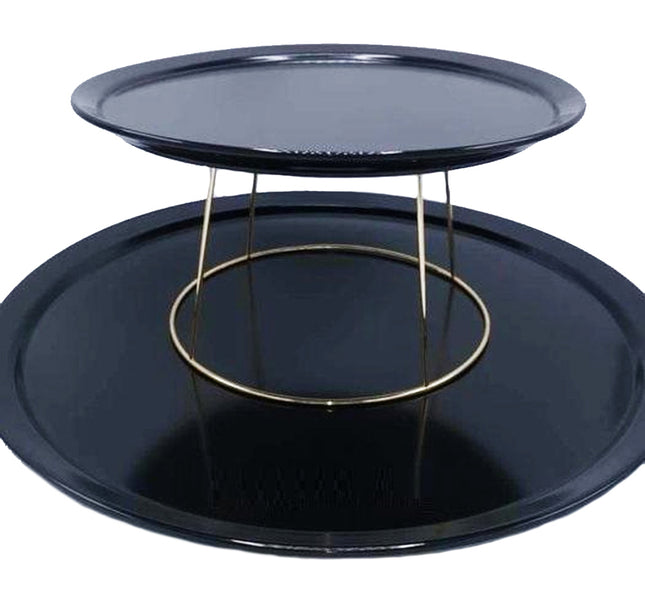 Set Réhausseur et Assiettes en mélamine noires