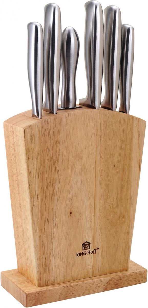 Kinghoff Knife Set with Knife Block, Stainless Steel - 7-piece