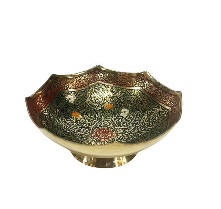 Messingfarbene bemalte Schale Ø12 cm