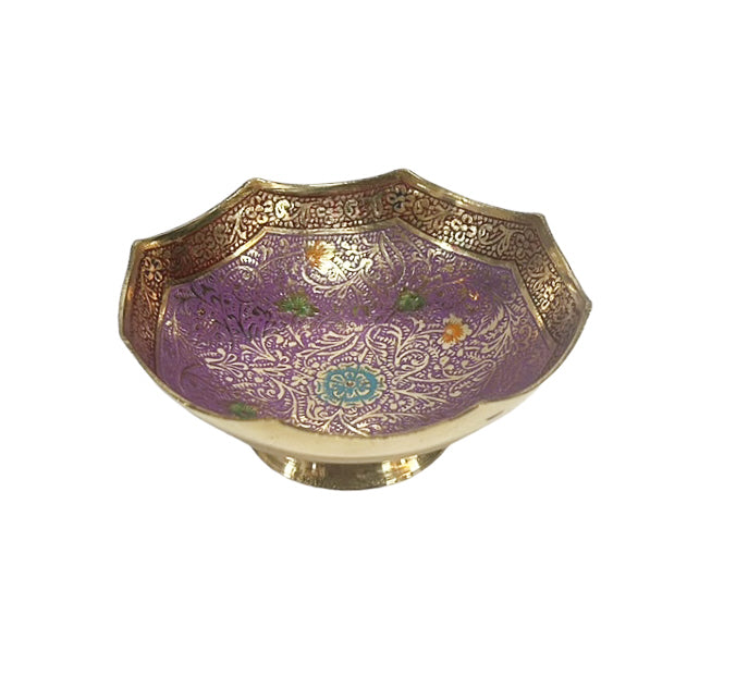 Messingfarbene bemalte Schale Ø12 cm