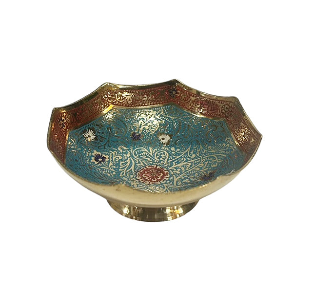 Messingfarbene bemalte Schale Ø12 cm