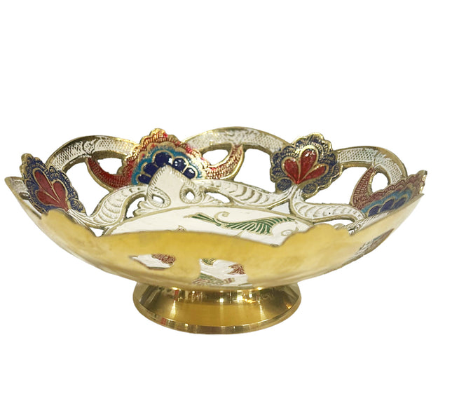 Coupelle en laiton peinte blanche Ø18 cm