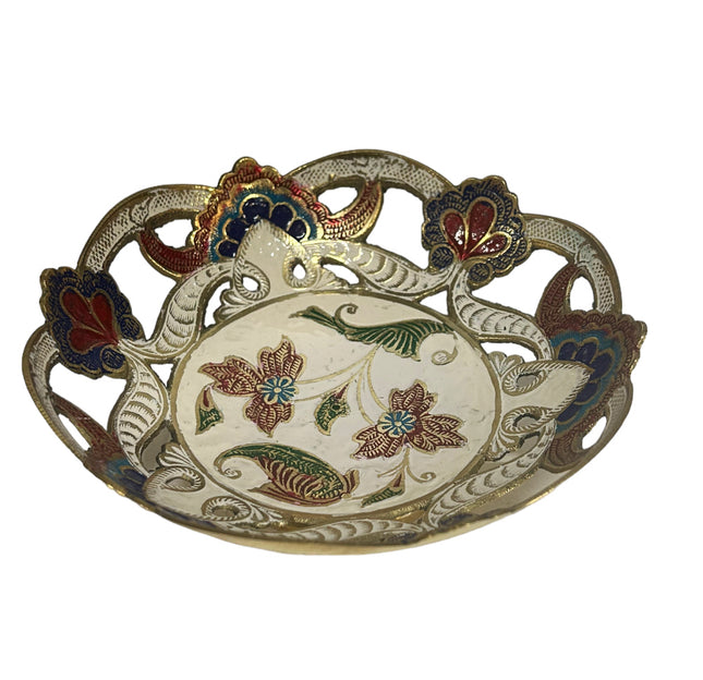 Coupelle en laiton peinte blanche Ø18 cm