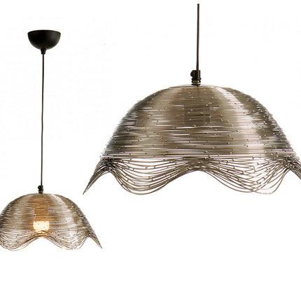 Lampe à vagues en métal avec finition nickel