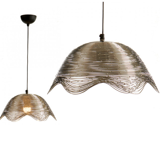 Lampe à vagues en métal avec finition nickel