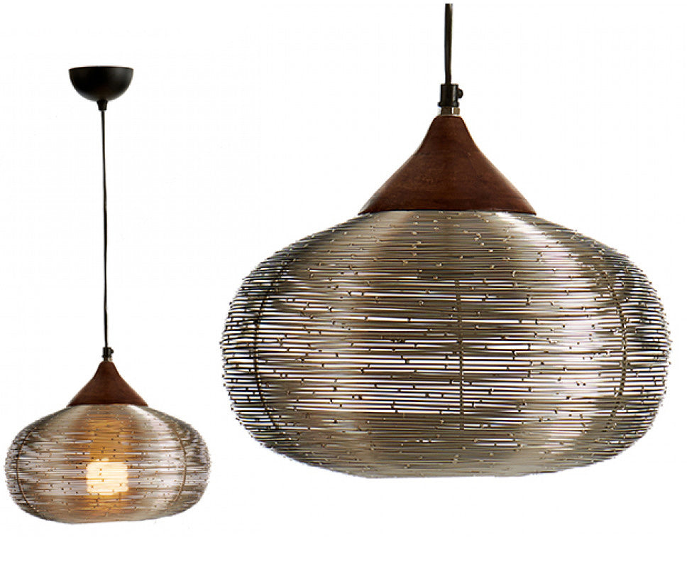 Metal lamp with nickel finish