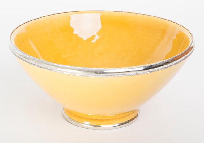 Marokkanische Schale/Schüssel, silberfarbener Rand