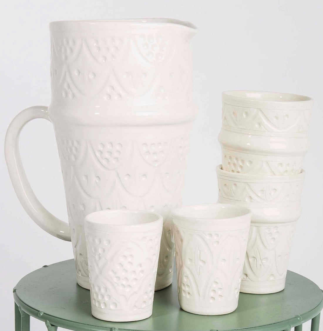 Marokkaanse Handgemaakte Karaf – Wit – 23 cm