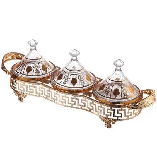 Tajine-Set, 3-teilig, goldfarben