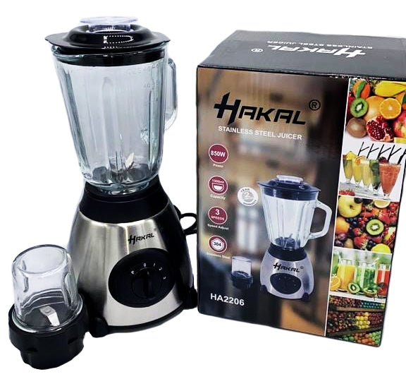Blender - 1.5 L - Smoothie blender - Glass jar - Stainless steel + Mini Blender