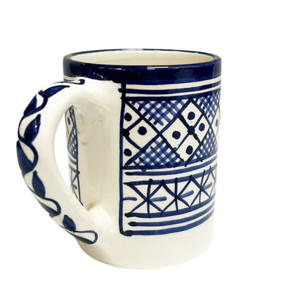Mug marocain en céramique bleu - blanc