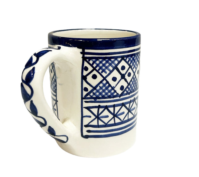 Mug marocain en céramique bleu - blanc