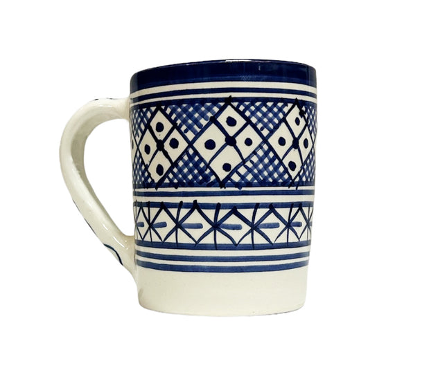 Mug marocain en céramique bleu - blanc