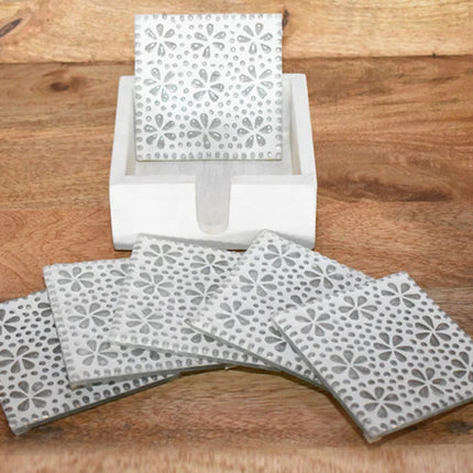 Sous-verres en mosaïque fleur transparente