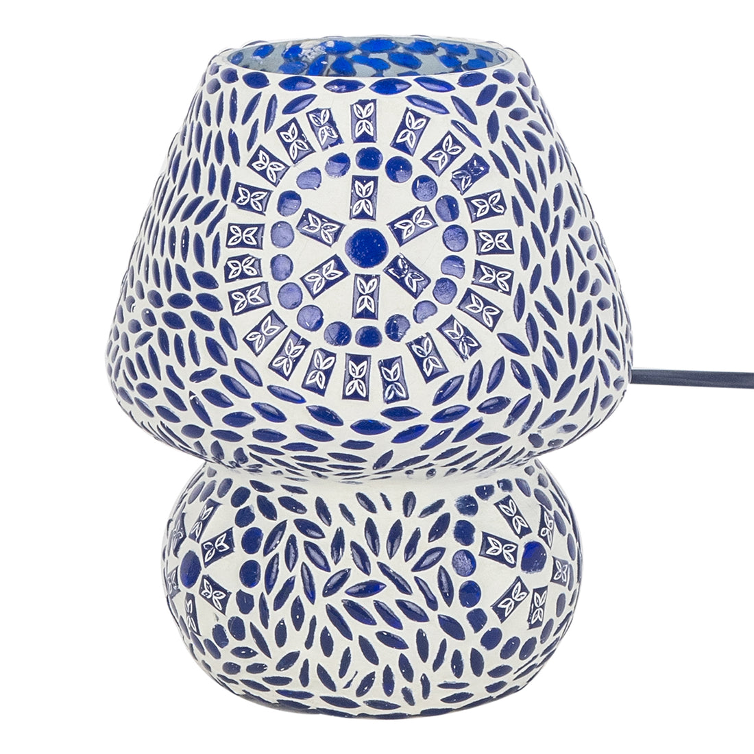 Mosaik-Tischlampe Pilz blau