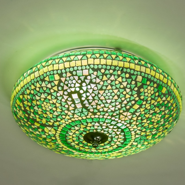 Oriental mosaic ceiling lamp green Ø 25cm