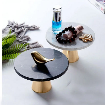 Plateau en marbre sur piètement en cuivre