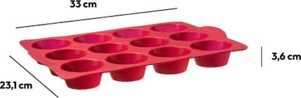 Moule à muffins en silicone 33 x 23,1 x 3,6cm | 12 cavités
