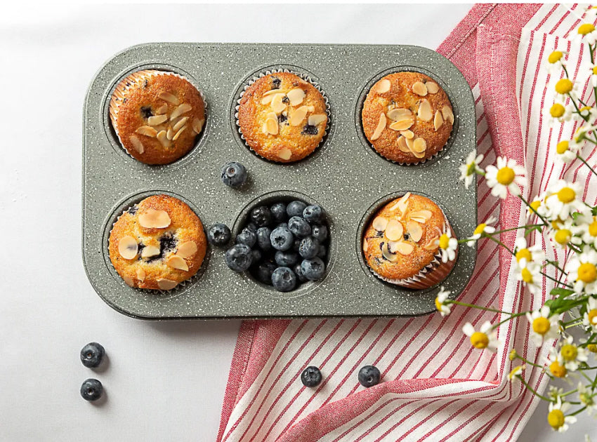 Muffin pan for 6 muffins 26.5 x 18 cm, "granite" non-stick coating