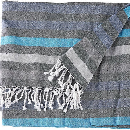 Écharpe multifonction rayée bleue (160 x 200 cm)