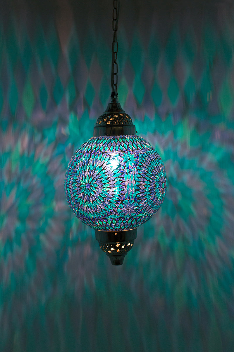 Oosterse lamp mozaïek blauw