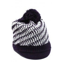 Bonnet violet foncé/blanc