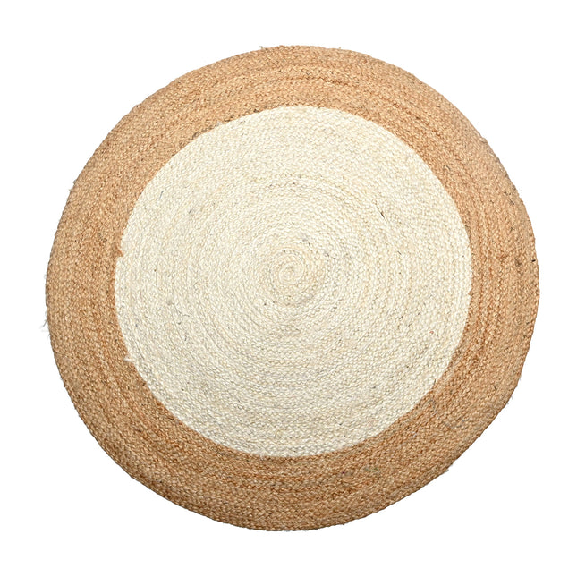 Tapis de sol rond en jute tissé à la main Naturel 90 cm