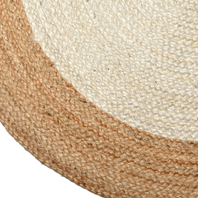 Tapis de sol rond en jute tissé à la main Naturel 90 cm