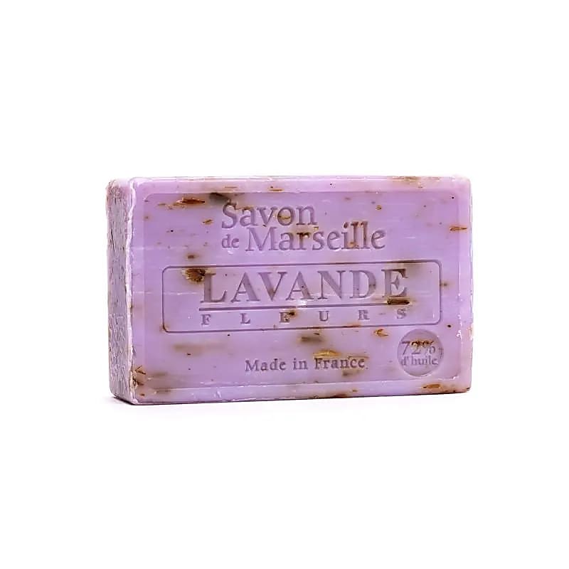 Natural Marseille soap lavender flowers