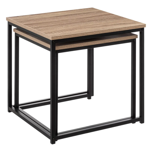 Lot de 2 tables d'appoint Aliaj - 45x45x45cm - Beige