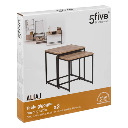 Lot de 2 tables d'appoint Aliaj - 45x45x45cm - Beige