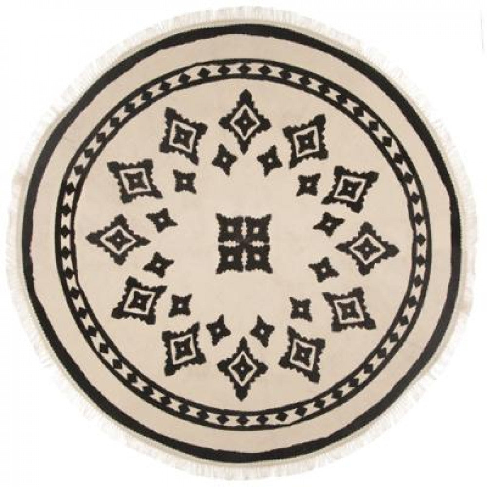 Nomadic round cotton rug