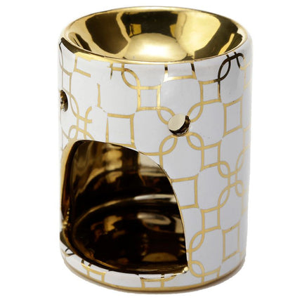 Brûleur de parfum en céramique mini doré métallique