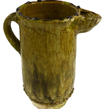 Carafe Tamegroute marocaine ocre jaune 22 cm