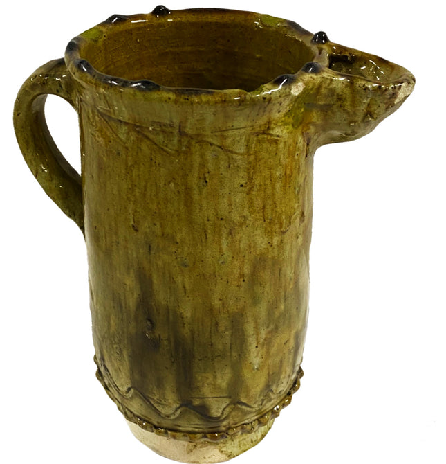 Carafe Tamegroute marocaine ocre jaune 22 cm