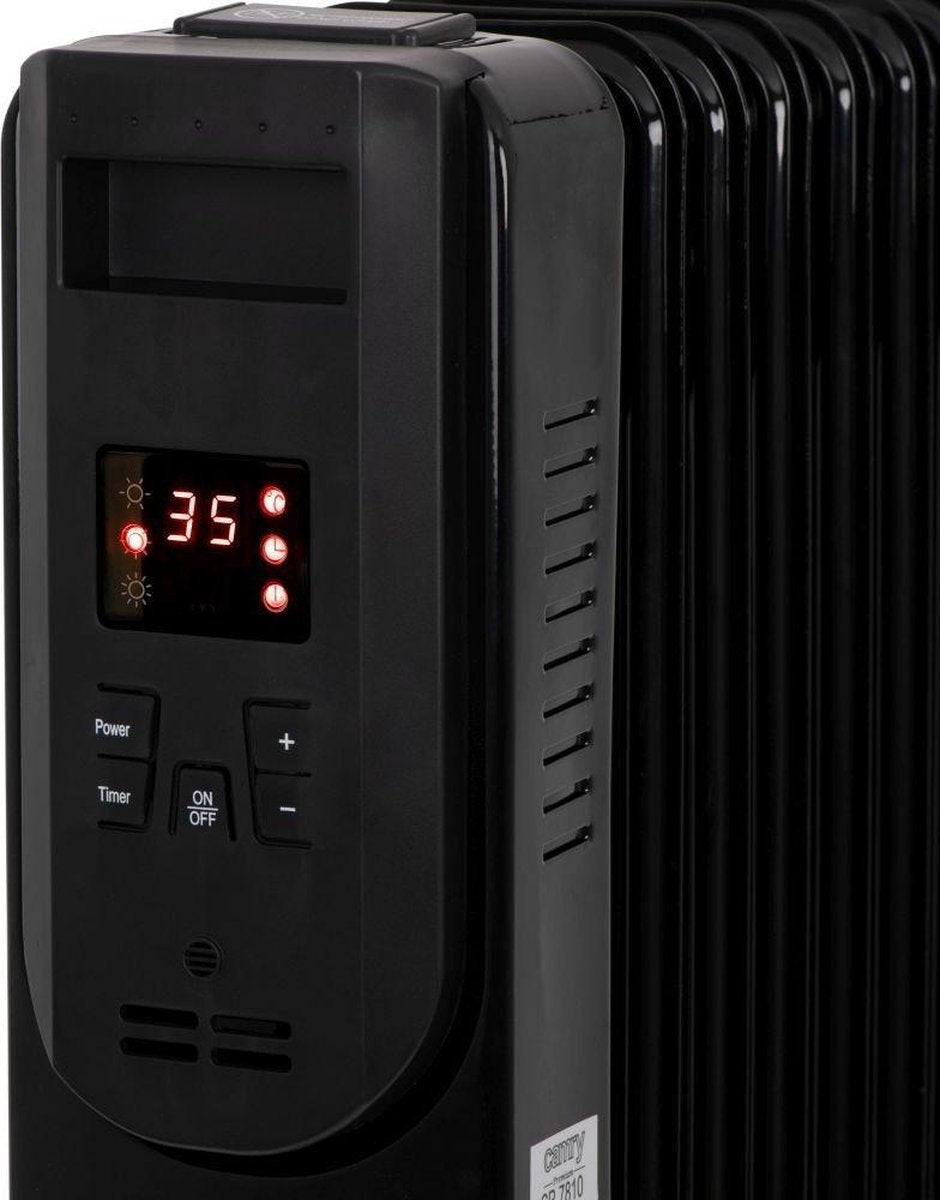 CAMRY CR 7812 - Electric Oil-Filled Radiator on Wheels - With Remote Control and Thermostat - 1500 W black