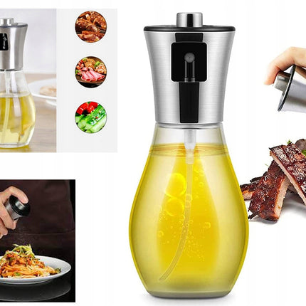Lot de 2 vaporisateurs d'huile d'olive - Diffuseur d'huile Pompe à huile Spray de cuisson - Acier inoxydable - Rechargeable 200 ml