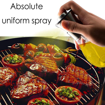 Lot de 2 vaporisateurs d'huile d'olive - Diffuseur d'huile Pompe à huile Spray de cuisson - Acier inoxydable - Rechargeable 200 ml