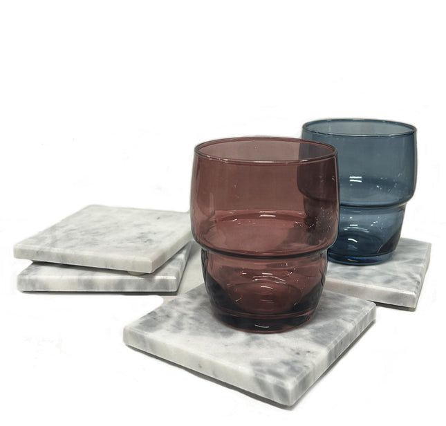 Marmeren onderzetters voor glazen - 4 stk. Wit